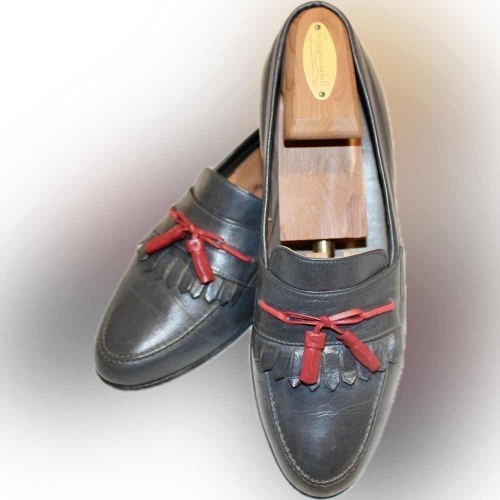 Conte di Roma 8 gray leather. Handmade in Italy. 90% soles remaining.